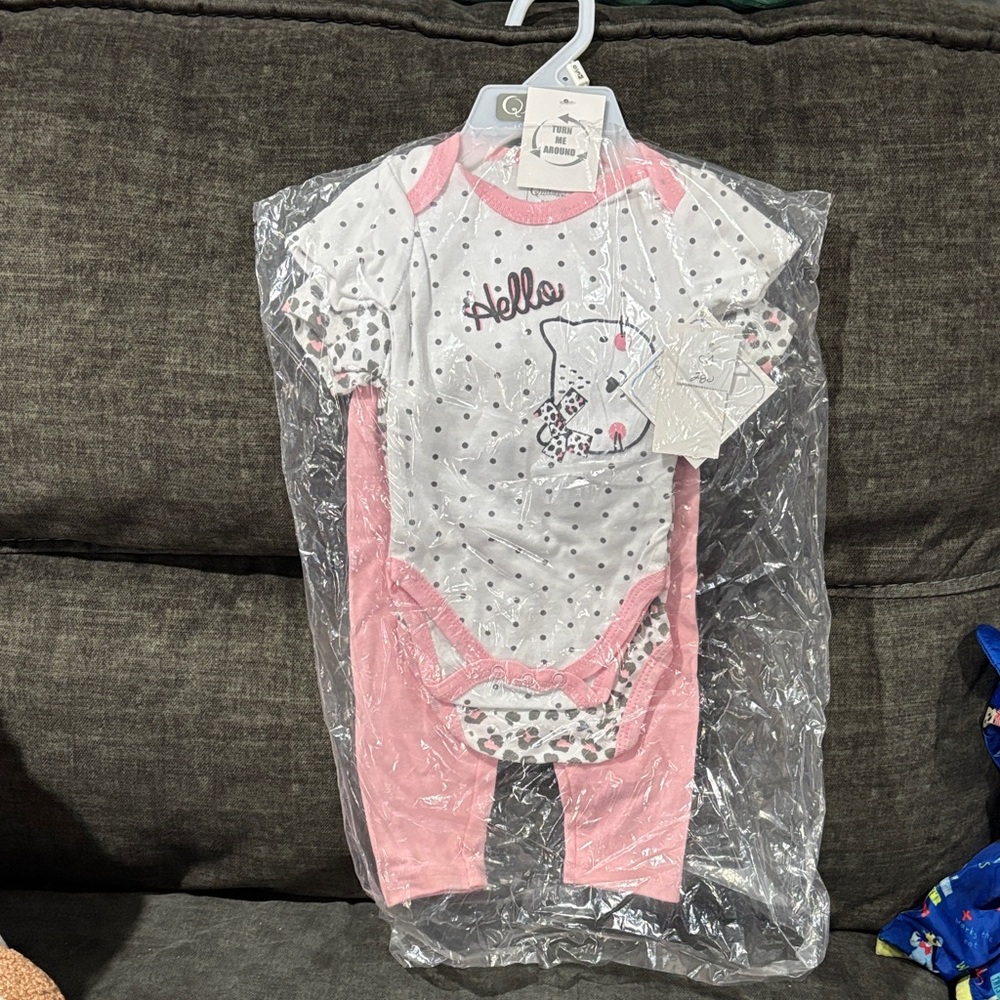 Pink and White Baby One Piece